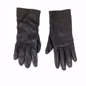 Folio New York Black Leather Gloves Size 7.5